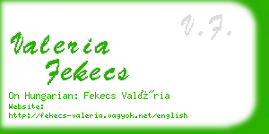 valeria fekecs business card